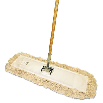 Boardwalk® Cotton Dry Mopping Kit, 24 X 5 Natural Cotton Head, 60" Natural Wood Handle freeshipping - TVN Wholesale